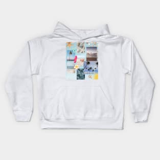 Fun Beachy Collage - Day at The Beach Kids Hoodie